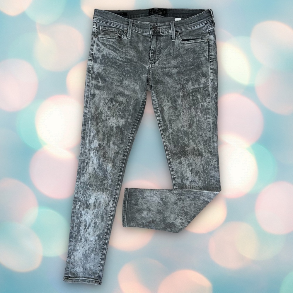 Lucky Brand Women’s Vintage Y2K Low-Rise Acid Wash Gray Denim Skinny Jeans 8 - Picture 2 of 7